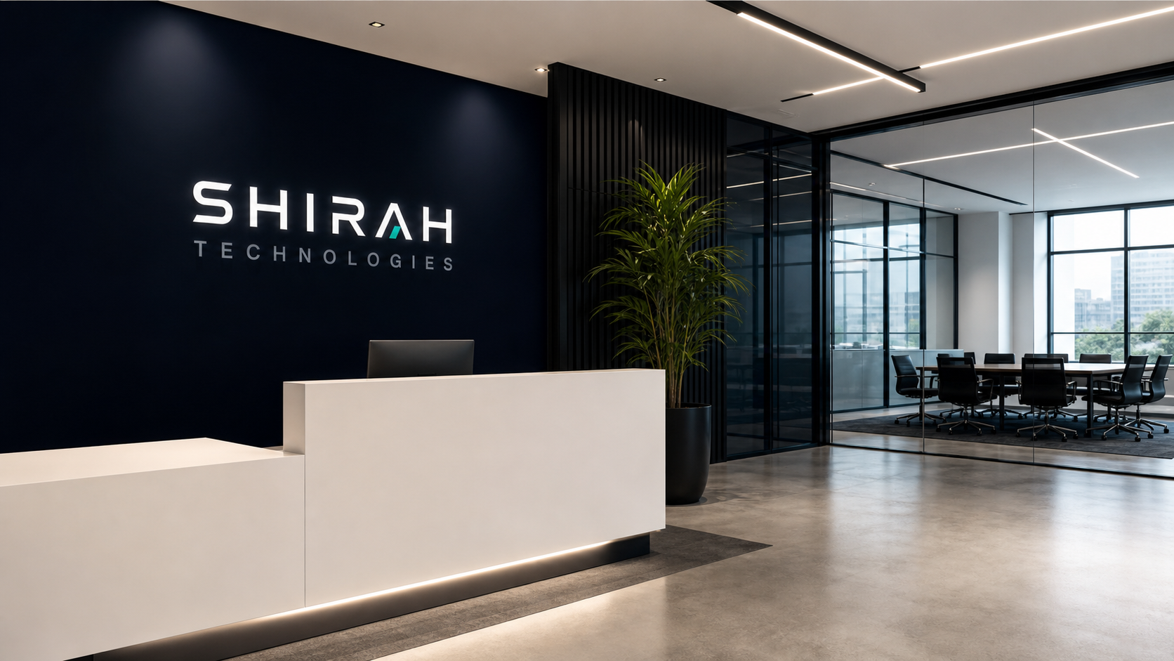 Modern Shirah Technologies office reception area